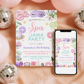 Cute Spa Pyjama Feest Verjaardag Kaart