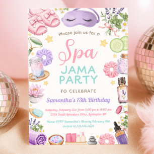 Cute Spa Pyjama Feest Verjaardag Kaart