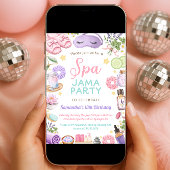Cute Spa Pyjama Feest Verjaardag Kaart