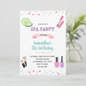 Cute spa verjaardagsuitnodiging kaart (Staand voorkant)