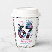 Cute Space 7th Birthday | Six & Seven Year Old Papieren Bekers (Voorkant)