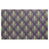 Cute Space Alien Floral SciFi Damask Stof (Yard (91,4 cm))
