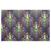 Cute Space Alien Floral SciFi Damask Stof (Fat Quarter)