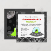 Cute Space Alien Theme Kinderen Birthday Kaart (Voorkant / Achterkant)