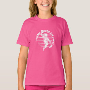 Cute Space Astronaut die Basketball speelt T-shirt