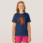 Cute Space Astronaut Play Basketball T-Shirt (Voorkant volledig)