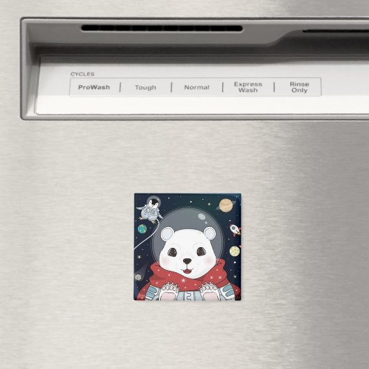 Cute Space Beer Magneet (Insitu (Vaatwasser))