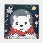 Cute Space Beer Magneet (Voorkant)