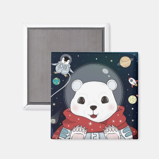 Cute Space Beer Magnet (Voorkant / Achterkant)