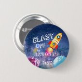 Cute Space Birthday - Aangepast Ronde Button 5,7 Cm (Voorkant /achterkant)
