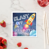 Cute Space Birthday - Aangepast Servet (Insitu)