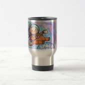Cute Space Cat Astronaut Coffee Lover Reisbeker (Center)