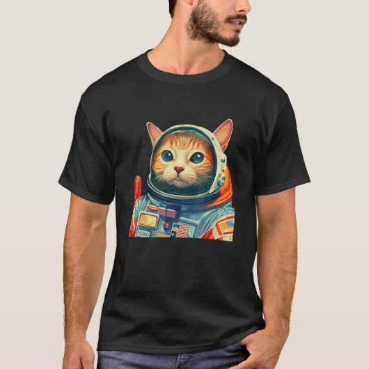 Cute Space Cat Astronaut Kitten Adorable SciFi Pet T-shirt (Voorkant)