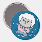 Cute Space Cat Magneet (Voorkant / Achterkant)