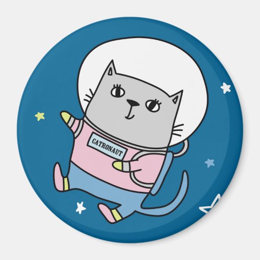 Cute Space Cat Magnet (Voorkant)