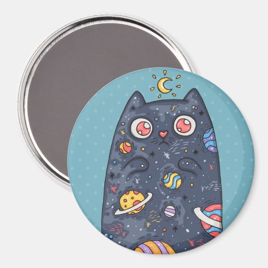 Cute Space Cat Magnet (Voorkant / Achterkant)