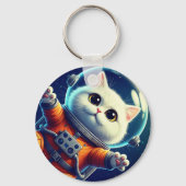 Cute Space Cat Sleutelhanger (Voorkant)