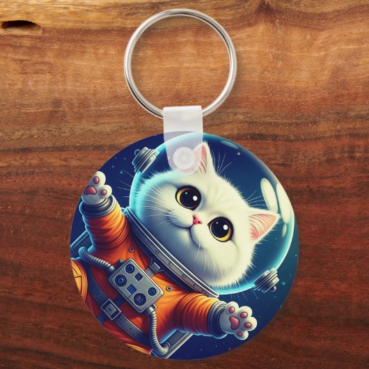 Cute Space Cat Sleutelhanger (Achterkant)