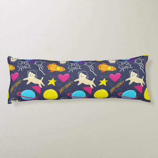 Cute Space Cats Lichaamskussen (Achterkant)