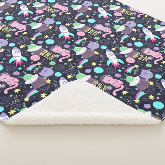 Cute Space Cats Sherpa Deken (3/4)