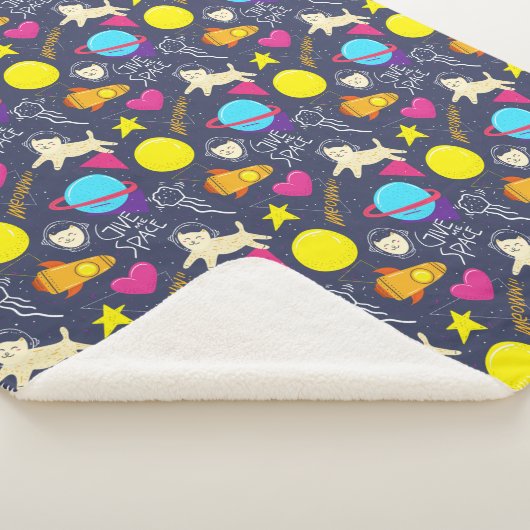 Cute Space Cats Sherpa Deken (3/4)