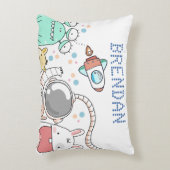 Cute Space Characters Personalised Kids Accent Kussen (Voorkant(Verticaal))