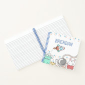 Cute Space Characters Personalised Kids Notitieboek (Binnen)
