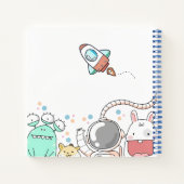 Cute Space Characters Personalised Kids Notitieboek (Achterkant)