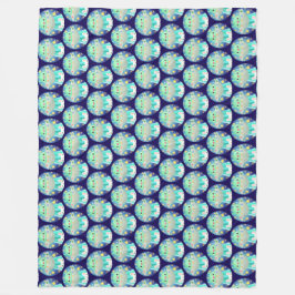 Cute Space Creature And Bunny Rabbit Fleece Deken