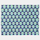 Cute Space Creature And Bunny Rabbit Fleece Deken (Voorkant (Horizontaal))