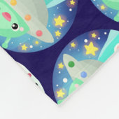 Cute Space Creature And Bunny Rabbit Fleece Deken (Hoek)