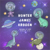 Cute Space Dino Dinosaurs Wash Stars Planeten Baby Sticker (Voorkant)