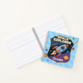 Cute Space Explorer-badge Notitieboek (Binnen)
