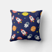Cute Space Explorer Kinderen Patroon Kussen (Achterkant)