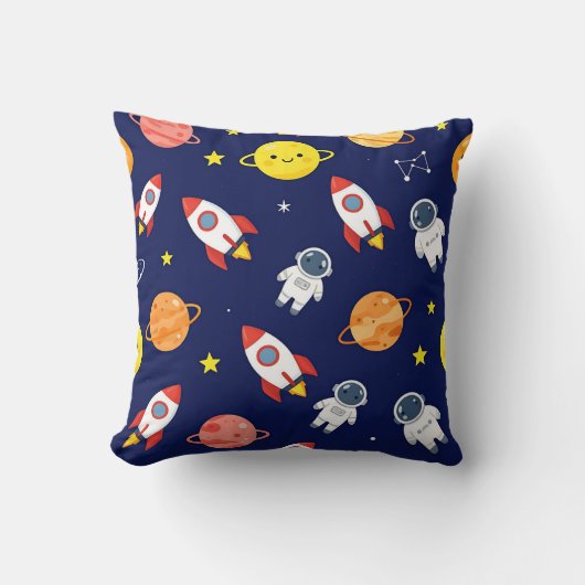 Cute Space Explorer Kinderen Patroon Kussen (Voorkant)