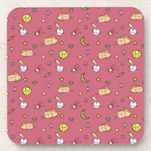 Cute Space Kat Patroon – Schattige Kosmische Kitty Bier Onderzetter