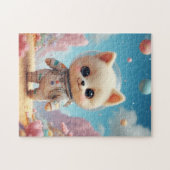 Cute Space Kitten Astronaut Jigsaw Puzzle Legpuzzel (Horizontaal)