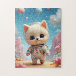 Cute Space Kitten Astronaut Jigsaw Puzzle Legpuzzel