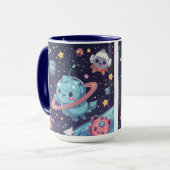 Cute Space Mug – Adorable Galaxy Design Mok (Voorkant links)
