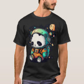 Cute Space Panda In Astronaut Space Suit Stars And T-shirt (Voorkant)