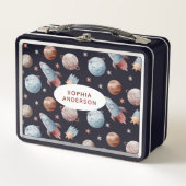 Cute Space Pattered Metal Lunch Box (Voorkant)