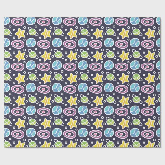 Cute Space Pattern Cadeaupapier (Vlak)