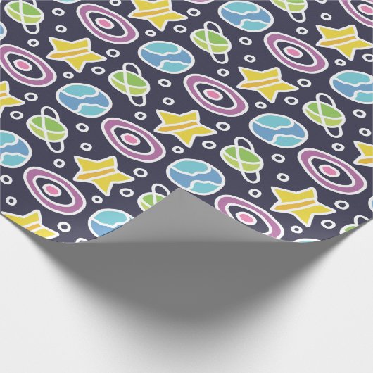 Cute Space Pattern Cadeaupapier (Hoek)