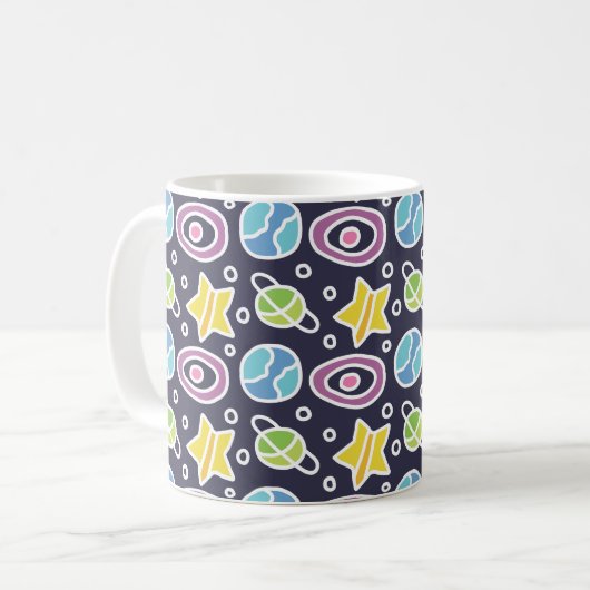 Cute Space Pattern Koffiemok (Voorkant links)