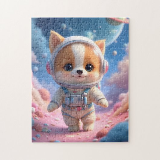 Cute Space Puppy Astronaut Jigsaw Puzzle Legpuzzel (Verticaal)