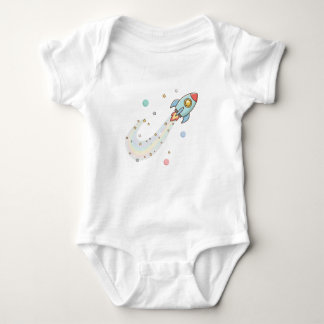 Cute Space Raket Baby Body – Pastel Galaxy S Romper
