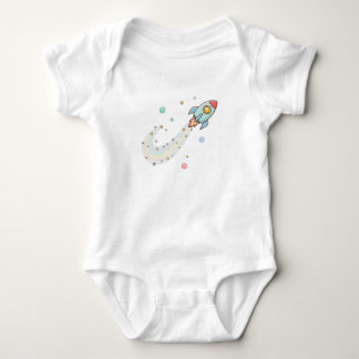 Cute Space Raket Baby Body – Pastel Galaxy St Romper