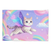 Cute Space Regenboog Ontwerp – Kawaii Planeten & S Kussensloop (Achterkant)