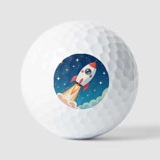 Cute space rocket blasting off golfballen (Voorkant)