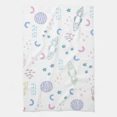 Cute Space Rockets Patroon | Keukenhanddoek (Verticaal)